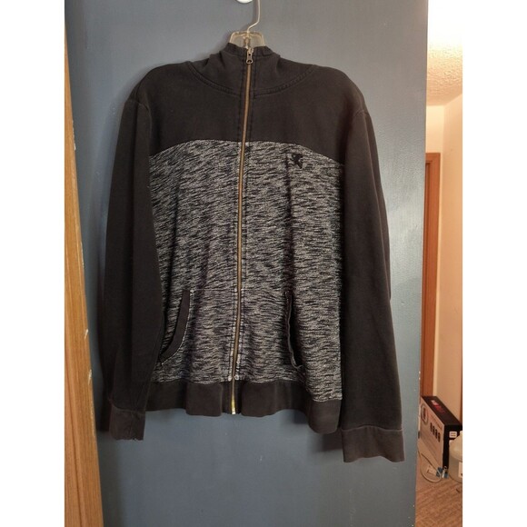 Express Men’s Large Black And Gray Zip Up Hoodie Used - Picture 3 of 9